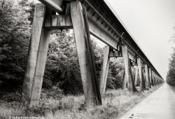 Die aufgeständerte Fahrweg-Variante gab es in Beton- und Stahlausführung