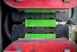 Detailansicht Tragmagnete und Stator mit Wanderfeldwicklung